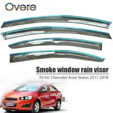 Overe 4Pcs/1Set Smoke Window Rain Visor For Chevrolet Aveo Sedan 2011-2014 2015 2016 2017 2018 Awnings Shelters Accessories 2024 - buy cheap