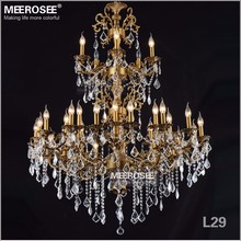 Luxurious 29 Arms Gold Large Crystal Chandelier Lamp Crystal Lustre Light Fixture 3 tiers Hotel Lamp Project Hanging Lighting 2024 - buy cheap