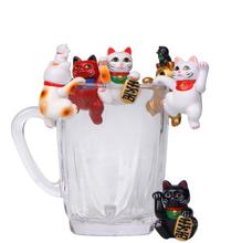 1pc new Cartoon Lucky Cats Model The Edge of Cup Action Figure Doll PVC DIY Decor Miniatures Craft Ornaments Gift 2024 - buy cheap