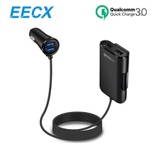4 Port USB Car Charger Quick Charge QC3.0 Hub Four Port Rear Car charger For iPhone 11 12 Pro Max Huawei Xiaomi Car Charger 2024 - buy cheap