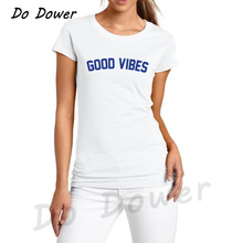 2018 новая хорошая футболка Vibes женская футболка высокого качества футболка tumblr Повседневная хлопковая футболка с коротким рукавом белый анатомический Топ 2024 - купить недорого