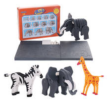 HBB 1 Набор 3D животных в сборе жираф зебра модель слона пазл развивающие jagsails доски для детей детская игрушка 2024 - купить недорого