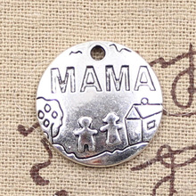 12pcs Charms Mama Children Home 22x22mm Antique Silver Color Plated Pendants Making DIY Handmade Tibetan Silver Color Jewelry 2024 - buy cheap