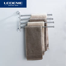 Металлическая вешалка для полотенец LEDEME, настенная стойка для полотенец в ванной, кухне, полированная вешалка для полотенец L112, L113, L114 2024 - купить недорого