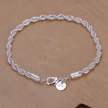 top quality 4MM Rope chain Silver color Jewelry fashion Twisted Bracelet for women men lady wedding gifts cute with , H207 2024 - buy cheap