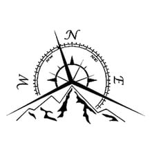 13.7cm*9.4cm NSWE Fashion Mountains Compass Rose Decal Nautical Compass Navigate Car Sticker S6-3534 2024 - buy cheap