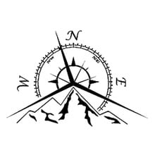 13,7 см * 9,4 см NSWE модные горы компас наклейка Роза Морской Компас навигации автомобиля стикер S6-3534 2024 - купить недорого