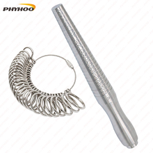 PHYHOO Metal UK Ring Sizer Mandrel Rings Size Measure Tool Finger Gauge Kit Jewellery Sizing Tools UK Sizes A-Z 2024 - buy cheap