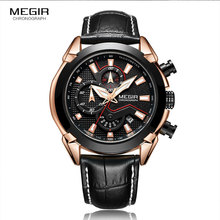 MEGIR Creative Quartz Men Watch Leather Chronograph Army Military Sport Watches Men Clock Hour Relogio Masculino Reloj Hombre 2024 - buy cheap