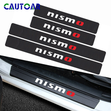 Car Styling 4Pcs Carbon Fiber Vinyl Sticker Car Door Sill Protector Decal For Nissan Nismo Tiida Teana Skyline Juke X-trail 2024 - buy cheap
