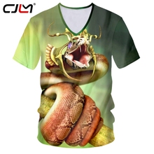 CJLM-camisas informales para hombre, camisa con cuello en V de serpiente, de verano, 3D, venta al por mayor, 2019 2024 - compra barato