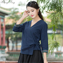 Traditional chinese clothing for women casual loose tops blouse chinese market online traditional chinese shirt top Q321 2024 - buy cheap