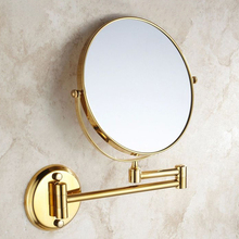 Espelho de banheiro redondo, 8 polegadas, para maquiagem dupla, 3 x ampliador, espelho cosmético para banheiro, espelho dourado de latão 1308k 2024 - compre barato