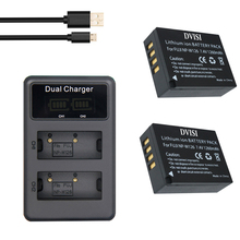 DVISI 2 шт. NP-W126 NP W126 батарея + LCD USB двойное зарядное устройство для Fujifilm FinePix HS30EXR X-Pro1 X-E2 X-M1 2024 - купить недорого
