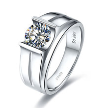Роскошное серебряное бриллиантовое кольцо 1Ct для мужчин, ювелирные изделия из драгоценных камней, серебряные мужские украшения 2024 - купить недорого