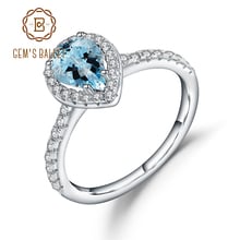 Gem's Ballet 1.31Ct Natural Sky Blue Topaz Simple Rings 925 Sterling Silver Gemstone Wedding Rings Fine Jewelry For Women 2024 - buy cheap