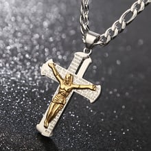 Large Catholic Jesus Christ on INRI Cross Crucifix stainless steel Pendant Necklace 24'' Nice Quality 2024 - buy cheap