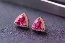 natural red garnet stone earrings 925 silver Natural gemstone earring women Classic elegant  fine triangle Earrings for party 2024 - buy cheap
