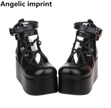 Angelic imprint handmade woman mori girl lolita cosplay shoes lady high wedges heels pumps women princess dress party shoes 10cm 2024 - buy cheap