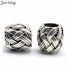 Julie Wang 5pcs Antique Silver Color Metal Alloy Bead Roman Viking Rune Chains Vikings Bracelets Beard Hair Beads DIY Finding 2024 - buy cheap