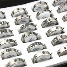 Wholesale 36pcs punk style rings Spiking stainless steel silver color fashion mixed Rock simple jewelry band for girls and boys 2024 - buy cheap