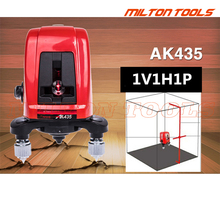 ¡Envío directo! AK435-rayo rojo giratorio de 360 grados, línea láser cruzada autonivelante + nivelador láser de punto de luz 2024 - compra barato