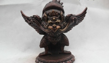 9"China Tibet Tibetan Buddhism Red Bronze Stand Garuda Bird Buddha Statue 2024 - buy cheap