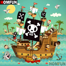HOMFUN 5D DIY Diamond Painting Full Square/Round Drill "Cartoon pirate" 3D Embroidery Cross Stitch gift Home Decor A08819 2024 - buy cheap