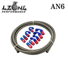 LZONE - AN-6 STEELNESS / STEEL BRAIDED 5M AN6 STAINLESS Racing Hose Fuel Oil Line +6AN Fitting 6-AN Hose End Adaptor KIT JR7112+ 2024 - buy cheap