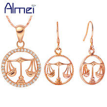 Almei Libra Constellation Ancient Greek Life the Mortal Instruments Necklaces&Pendants Earrings Sets Zircon Jewelry Set T408 2024 - buy cheap