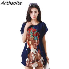 Arthsdite Ice Silk Dress Vintage Summer Dress Plus Size Casual Loose Floral Print Party Beach Dresses Tunic Boho Women Clothing 2024 - buy cheap