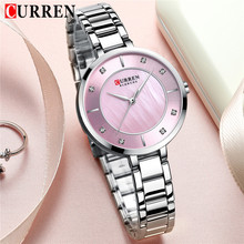 CURREN-Reloj de plata de lujo para mujer, pulsera clásica de acero inoxidable, resistente al agua, 9051 2024 - compra barato