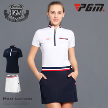 2020 Pgm спортивная одежда костюм тренировочный Женский Топ рубашка комплект футболка с коротким рукавом юбка костюмы Леди гольф летняя одежда для тенниса D0352 2024 - купить недорого