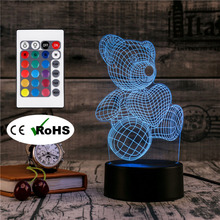 3D Led Novety Lighting Creative Gift Night Light  Table Lamp Love Bear Light Led Home Corridor Hotel Party Atmosphere Lights 2024 - buy cheap