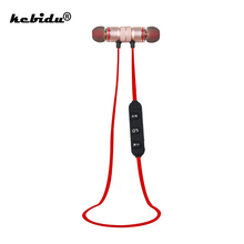Kebidu fone de ouvido esportivo bluetooth 4.1, fone de ouvido metal magnético à prova de suor estéreo sem fio para xiaomi iphone 2024 - compre barato