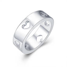 Exquisite Smooth Round  Jewelry Silver Plated Ring Fashion Hollow Multi Heart Ring Women&Men Gift Silver Jewelry Finger Rings 2024 - buy cheap