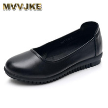 MVVJKE  Fashion Shoes Woman 2019New Genuine Leather Women Shoes Flats Black Loafers Slip On Women's Flat Shoes 2024 - buy cheap