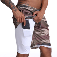 GYMOHYEAH Camouflage Double-Deck Shorts Mens Fitness Bodybuilding Breathable Quick Drying Shorts Gyms Casual Joggers Shorts Men 2024 - buy cheap