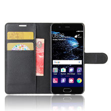 P10 Case for Huawei P10 (VTR-AL00) Cases Wallet Card Stent Lichee Pattern Flip Leather Covers Protect Cover black P 10 Huawei10 2024 - buy cheap