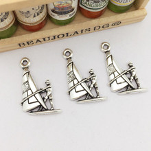 10pcs 3D Sail Boats Charms 22*14mm Tibetan Silver Plated Pendants Antique Jewelry Making DIY Handmade Craft 2024 - buy cheap