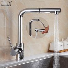 Deck Mounted Pull Out Kitchen Sink Faucet Hot Cold Water Mixer Crane Chrome Finished 2 Type Water Spray ELK601 2024 - buy cheap