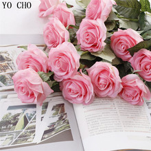 YO CHO Real Touch Artificial Flower White Fake Rose Silk Peony For Wedding Home Party Room Office Market Decoration Cheap Flower 2024 - buy cheap