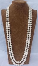 Женское подарочное ожерелье с жемчугом, застежка 24-дюймовая AAA 2-рядная 9-10 мм белая AAA ++ AKOYA с южным морским жемчугом, 24 дюйма 2024 - купить недорого