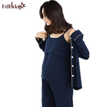 Fdfklak-Pijama de maternidad para mujeres embarazadas, ropa de dormir para amamantar, ropa de embarazo para amamantar, 3 uds., F124 2024 - compra barato