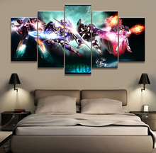 Настенные художественные картины Холст Печатный аниме модульный постер 5 панель Gundam домашний декор для гостиной современный куадросский художественный дизайн 2024 - купить недорого