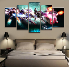 Wall Art Painting Pictures Canvas Printed Anime Modular Poster 5 Panel Gundam Home Decor For Living Room Modern Cuadros Artwork 2024 - buy cheap