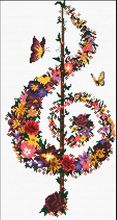 music note  flowers 2016home Decor  counted14ct white canvas similar DMC Cross Stitch kits 14CT needlework Set DIY embroidery 2024 - buy cheap