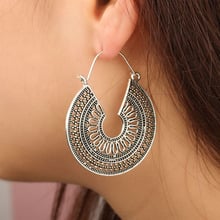 FSUNION Women Vintage Earrings 2020 Ethnic Hollow Flower Gypsy Dangle Earrings Indian Jewelry Trible Earring Accessories 2024 - buy cheap