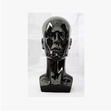 Free Shipping!!Newest Style Fiberglass Black Head Mannequin Male Head Model On Sale 2024 - buy cheap