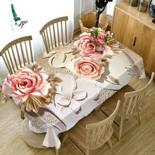 Tablecloth 3d Classical Lotus Pattern Waterproof Cloth Thicken Rectangular and Round Table Cloth for Wedding 2024 - buy cheap